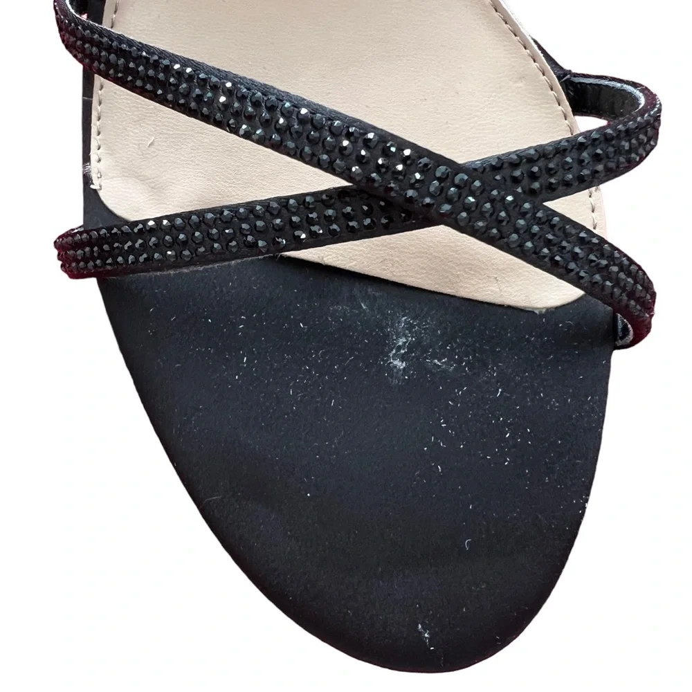 Jewel Badgley Mischka Omari I Sandal in Black Satin Size 10. Worn once - Picture 3 of 9